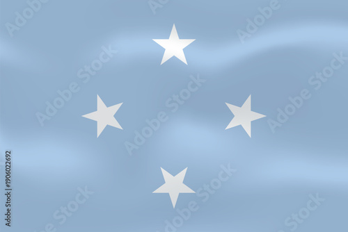 Federated States of Micronesia flag with wavy silk effect. Vector flag symbolizing national pride, identity, heritage, patriotism and authority