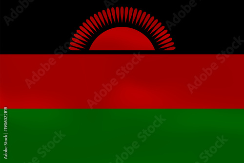 Malawi flag with wavy silk effect. Vector flag symbolizing national pride, identity, heritage, patriotism and authority