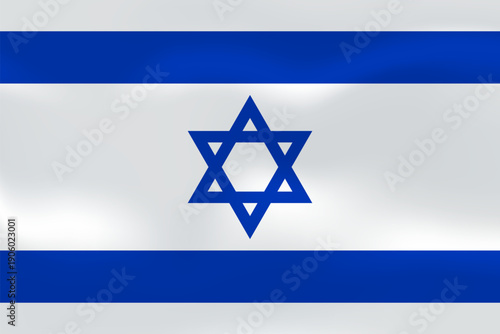 Israel flag with wavy silk effect. Vector flag symbolizing national pride, identity, heritage, patriotism and authority