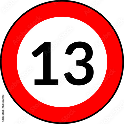 Speed limit 13 traffic sign vector
