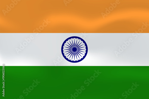 India flag with wavy silk effect. Vector flag symbolizing national pride, identity, heritage, patriotism and authority