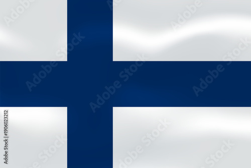 Finland flag with wavy silk effect. Vector flag symbolizing national pride, identity, heritage, patriotism and authority