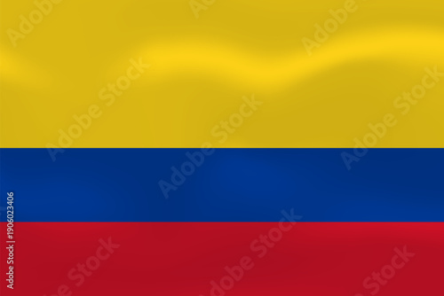 Colombia flag with wavy silk effect. Vector flag symbolizing national pride, identity, heritage, patriotism and authority