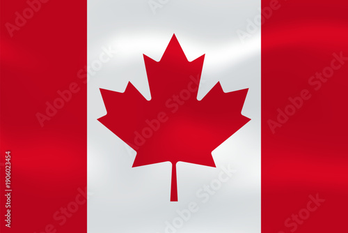 Canada flag with wavy silk effect. Vector flag symbolizing national pride, identity, heritage, patriotism and authority