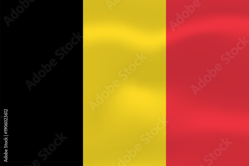 Belgium flag with wavy silk effect. Vector flag symbolizing national pride, identity, heritage, patriotism and authority