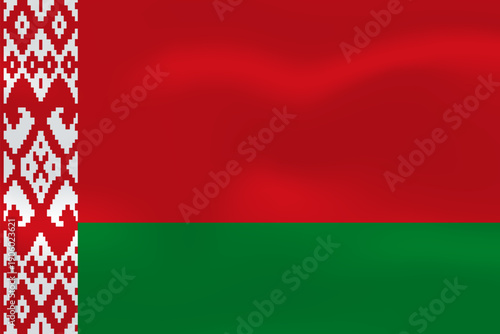 Belarus flag with wavy silk effect. Vector flag symbolizing national pride, identity, heritage, patriotism and authority