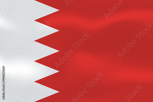 Bahrain flag with wavy silk effect. Vector flag symbolizing national pride, identity, heritage, patriotism and authority