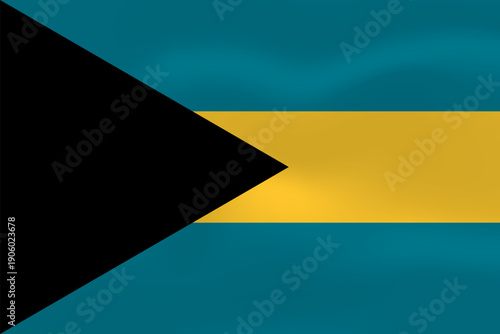 Bahamas flag with wavy silk effect. Vector flag symbolizing national pride, identity, heritage, patriotism and authority