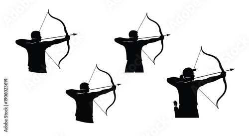 Archers in action drawing bows with focused intensity a striking silhouette