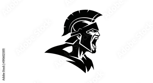 Spartan warrior head silhouette