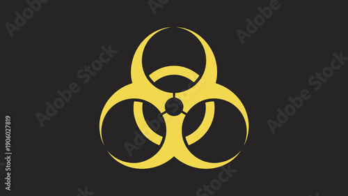 Biohazard symbol hazard warning sign caution alert danger contamination risk epidemic outbreak infectious disease threat biological weapon concept graphic illustration clean modern design