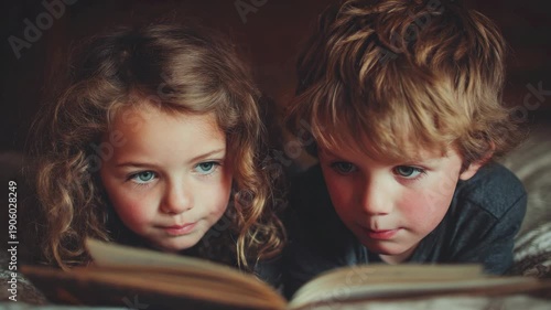 Children Reading Book
