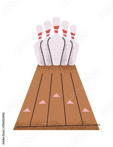 Bowling alley with pins sticker