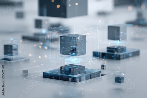 Wallpaper Mural Secure digital transformation background with cybersecurity architecture and data layers, realistic interface feel, clean enterprise design, neutral palette. Torontodigital.ca