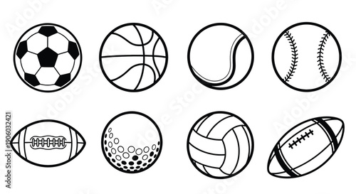 Collection of Various Sports Balls and Equipment.