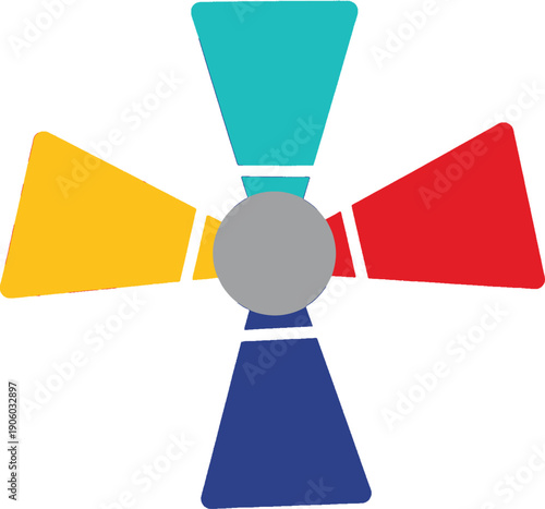 Colorful Pinwheel Toy with Gray Center.