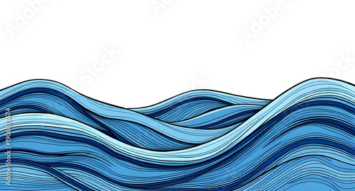 abstract, blue, wave, waves, water, ocean, sea, fluid, flowing, motion, ripple, liquid, dynamic, energy, calm, serene, smooth, texture, background, pattern, design, graphic, illustration, digital, art