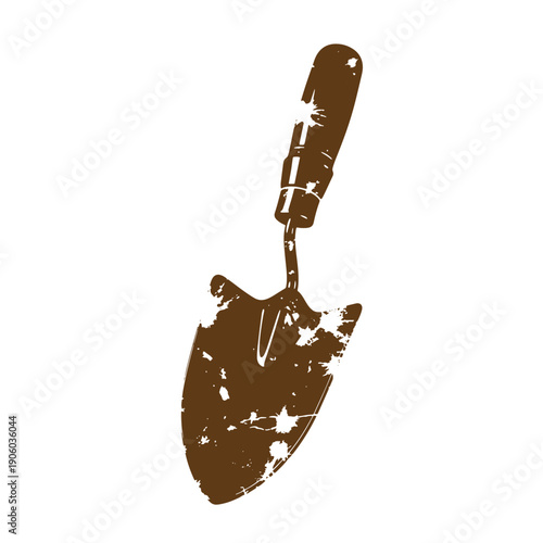 Grunge Grungy garden trowel for planting flowers and digging in the soil with a worn handle and blade  gardening tool Vintage Style