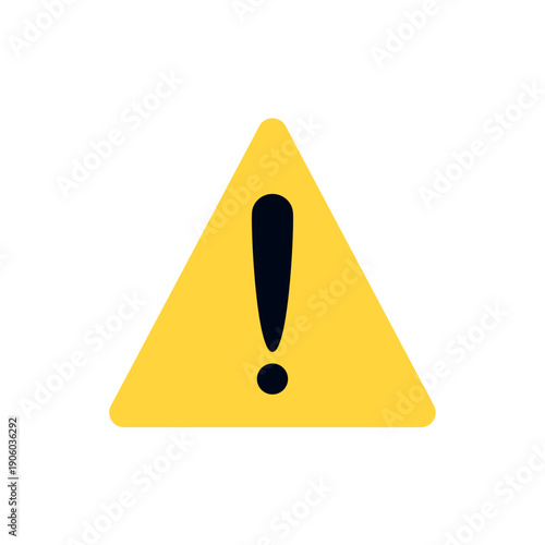 Warning sign yellow triangle with exclamation mark traffic caution emoji symbol sign icon vector illustration isolated flat error