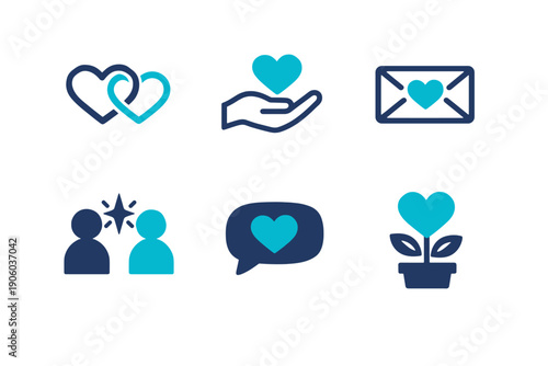 Simple no relationship generation scalable icon text numbers hand holding vector labels