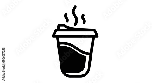 Schilderij op canvas Steaming coffee cup graphic