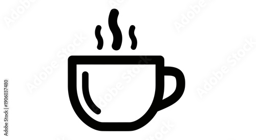 Steaming coffee cup icon