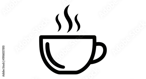 Steaming coffee cup icon