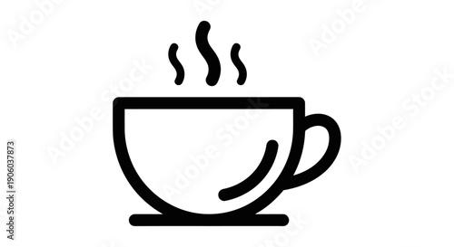 Steaming coffee cup icon