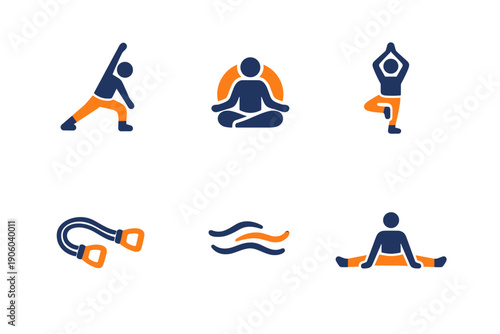 Figure no simple text icon calm lotus balance image pose generation vector
