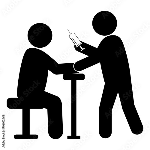 血液検査を行う様子のピクトグラム