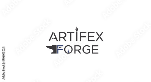 Artifex Forge logo design with stylized anvil and chisel elements.