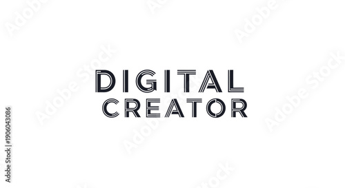 Digital Creator Text Logo Design on White Background.