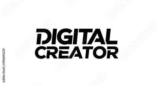 Digital Creator Text Logo Design on White Background.