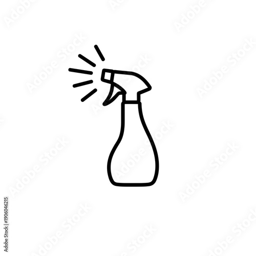 Spray bottle with nozzle icon in minimalist line art style  