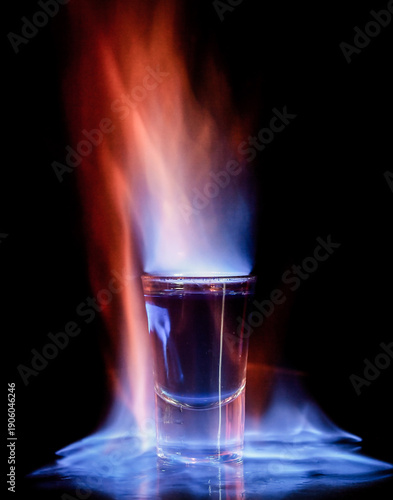 Wallpaper Mural burning shot glasses standing on bar counter Torontodigital.ca