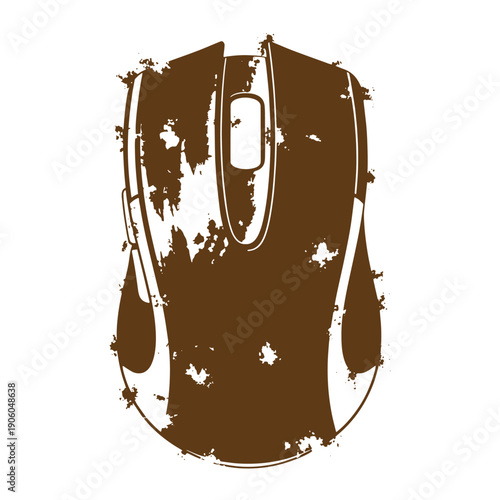 Grunge texture grungy computer mouse on white background Vintage Style