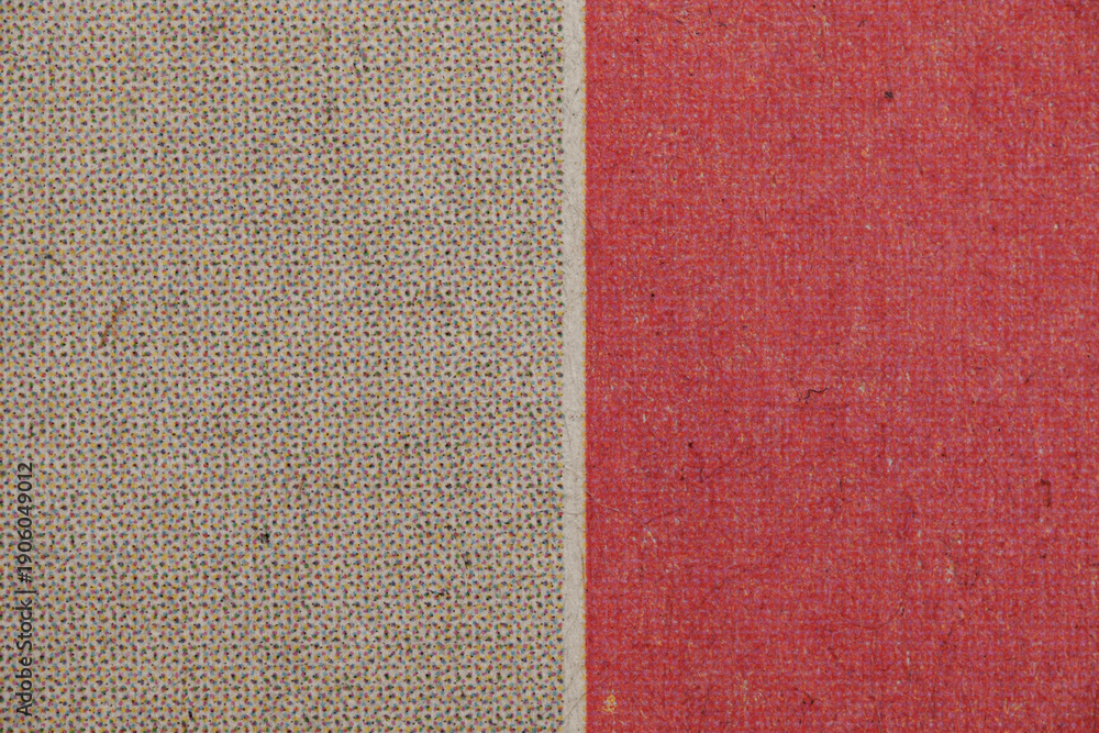Fototapeta premium Split CMYK Halftone and Red Paper Texture Background