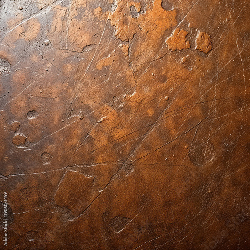 Aged brown textured background with scratches, cracks, and weathered details.