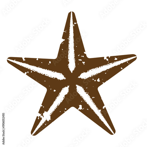 Grunge texture Grungy star symbol with five pointed tips on white background Vintage Style