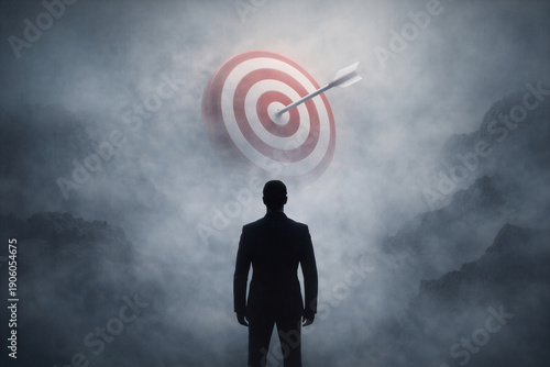 Determined Leader Facing a Distant Target