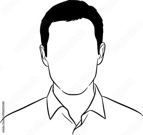 Simple sketch of a man s head and shoulders 