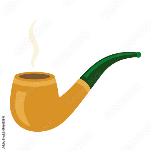 Irish Smoking Pipe St Patrick’s Day Flat Vector Illustration