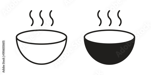 Bowl of soup icon symbol, logo illustration. Pixel perfect vector graphics