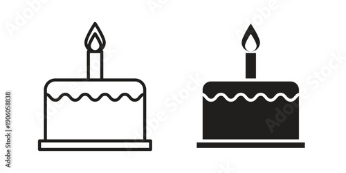 Cake icon symbol, logo illustration. Pixel perfect vector graphics