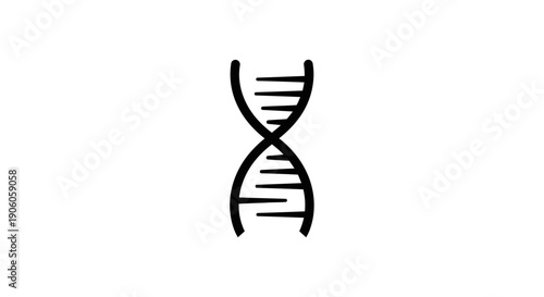 Simple black DNA double helix icon on white background.