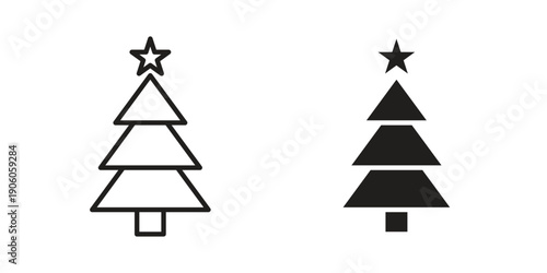 Christmas tree icon symbol, logo illustration. Pixel perfect vector graphics
