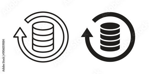 Data backup icon symbol, logo illustration. Pixel perfect vector graphics