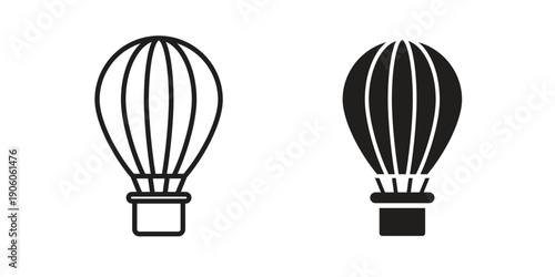 Hot air balloon icon symbol, logo illustration. Pixel perfect vector graphics