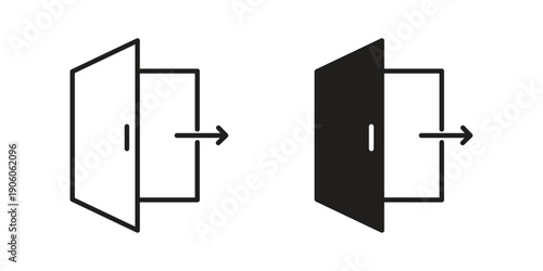 Logout icon symbol, logo illustration. Pixel perfect vector graphics