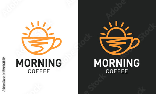 Fotografía Coffee morning logo design vector illustration